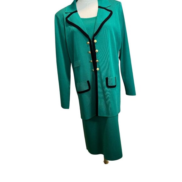 Misook Emerald Green Knit Sleeveless Shift Dress Size L | Professional Timeless - Picture 9 of 9